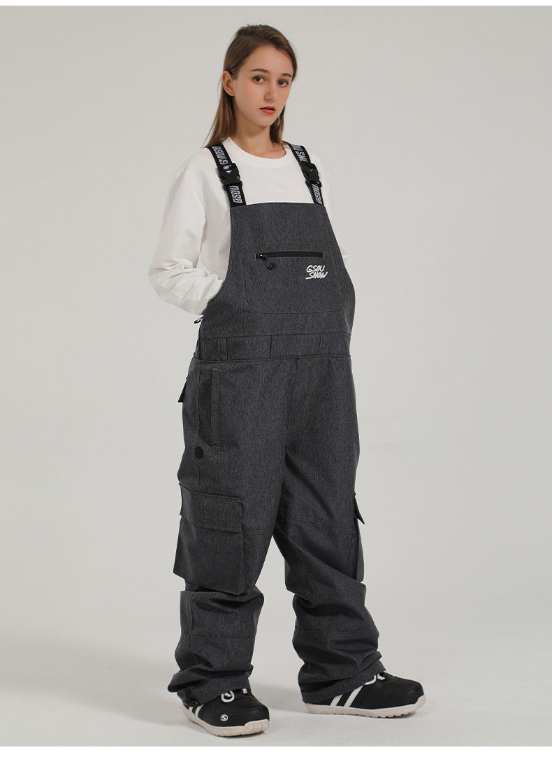 Contrast Crest Bib Snow Pants