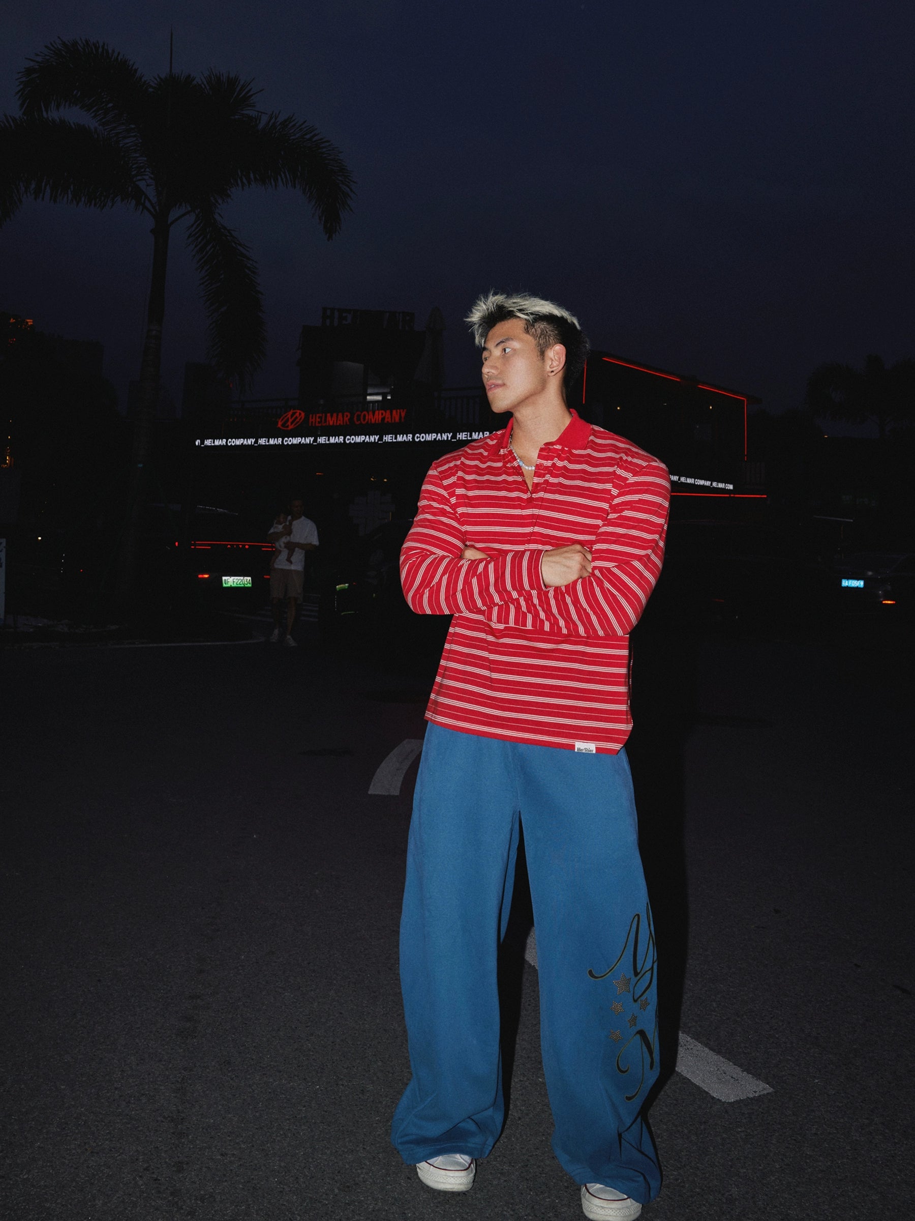 Red and White Striped Rugby Shirt