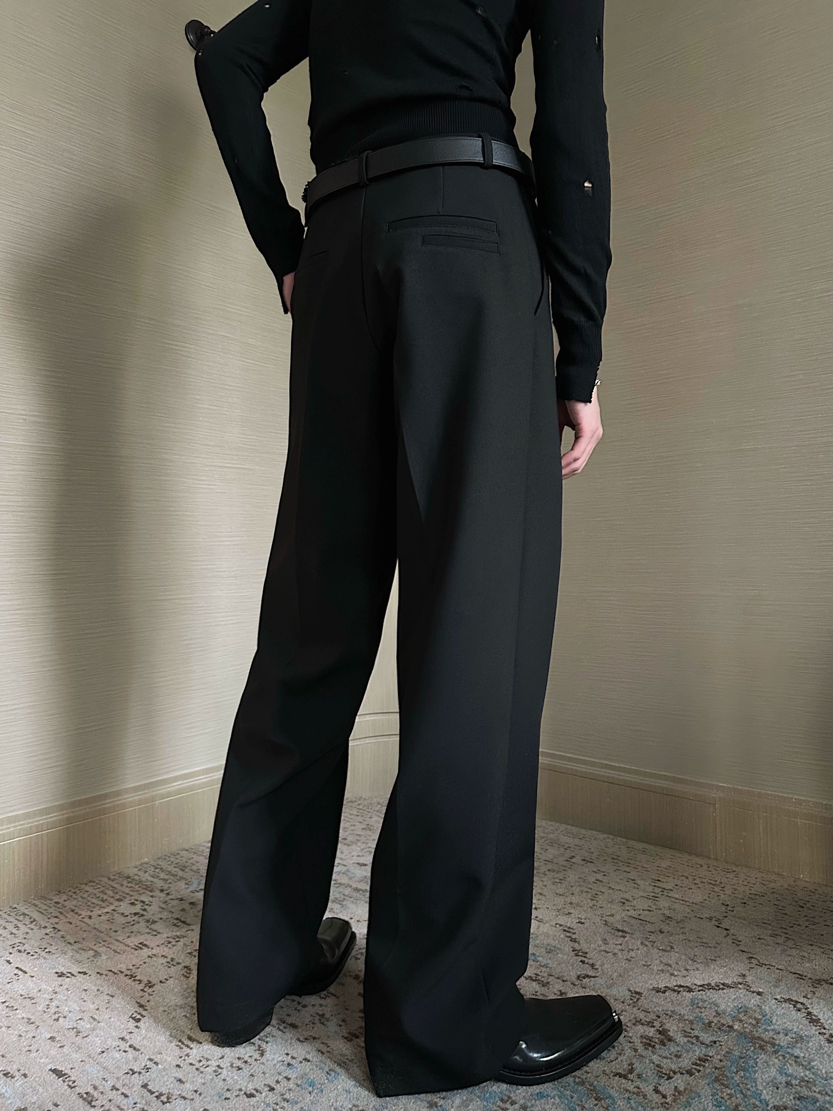 Black  Straight  Dress Pants