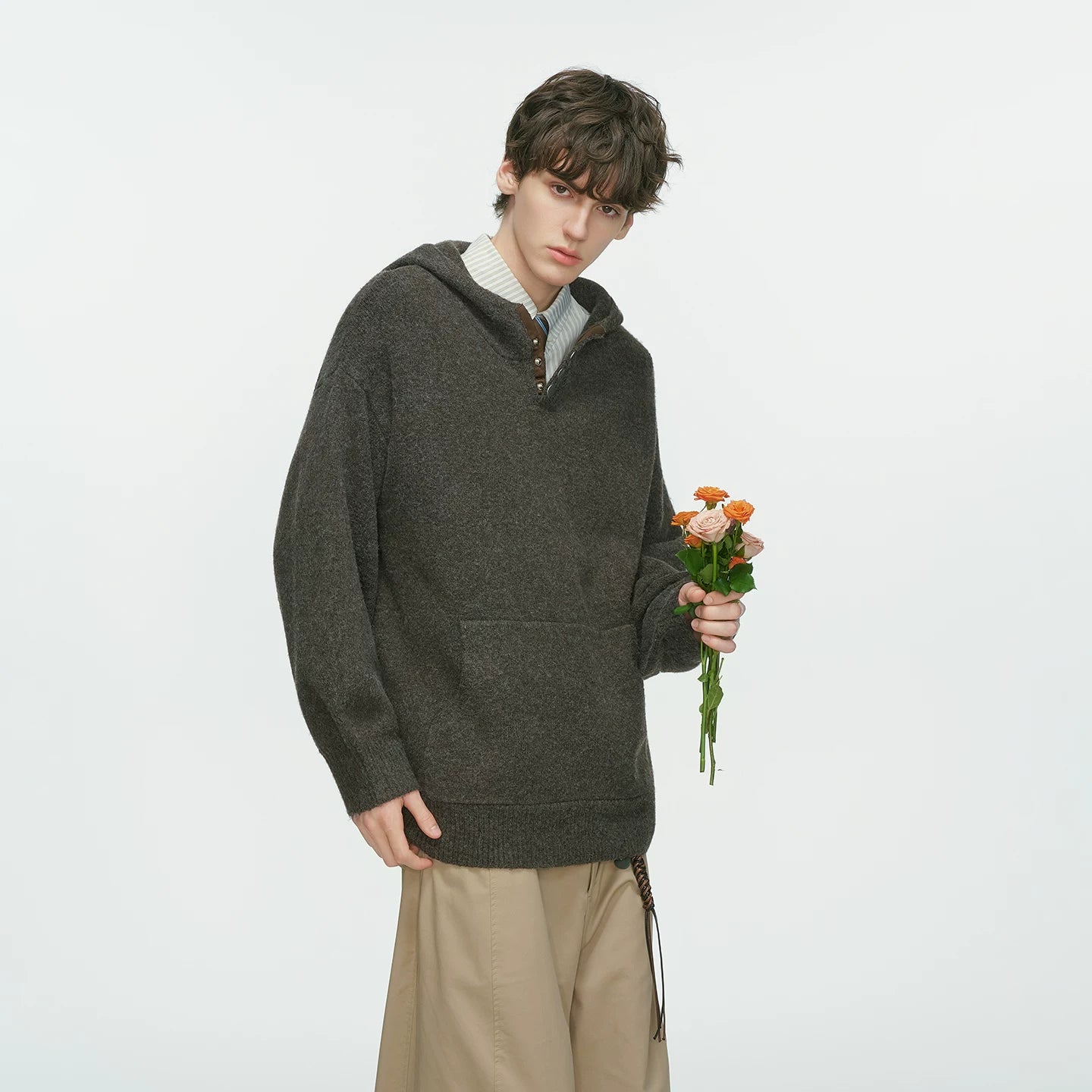 Cocoon Knit Hooded Pocket Sweater