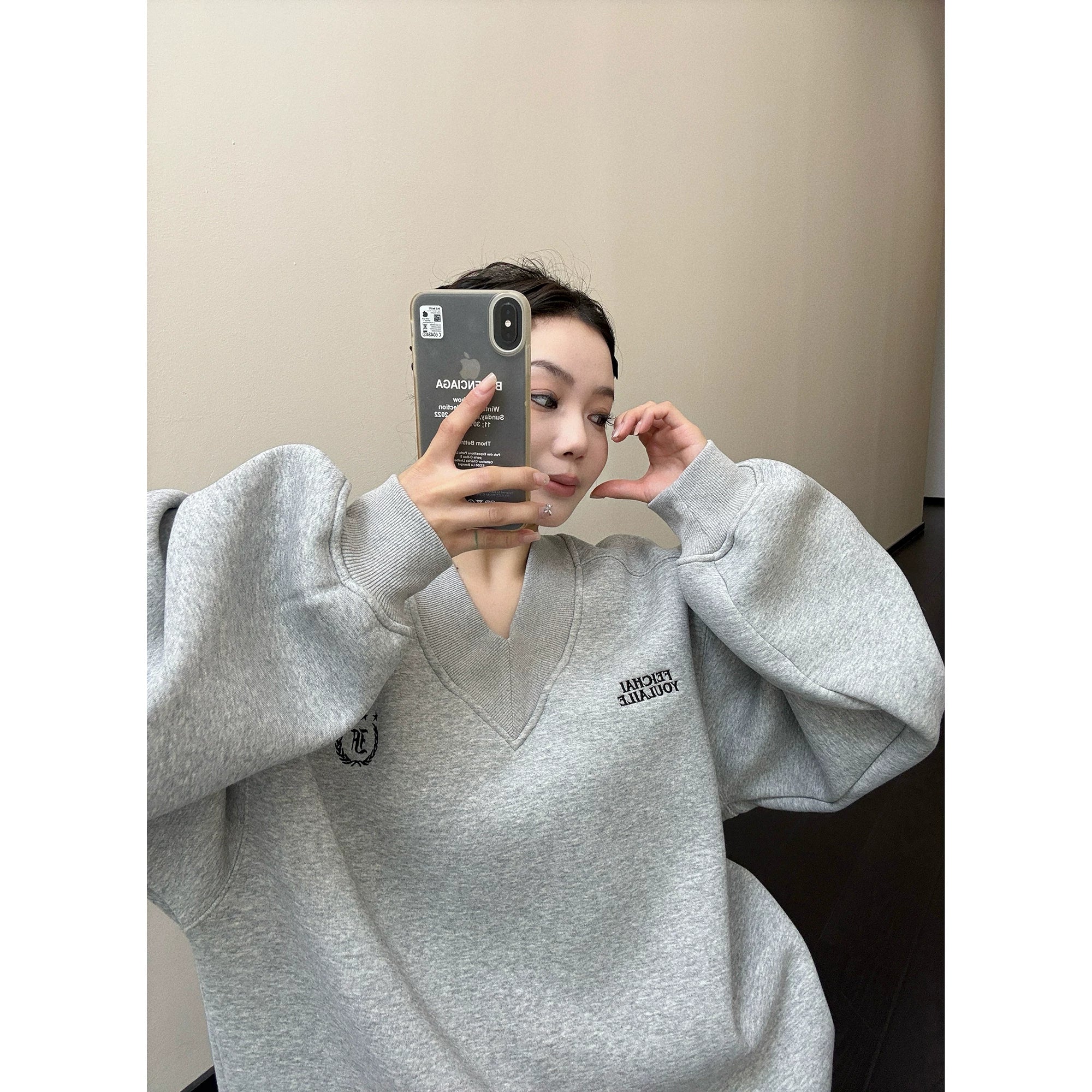 Crest V-Neck Sweatshirt