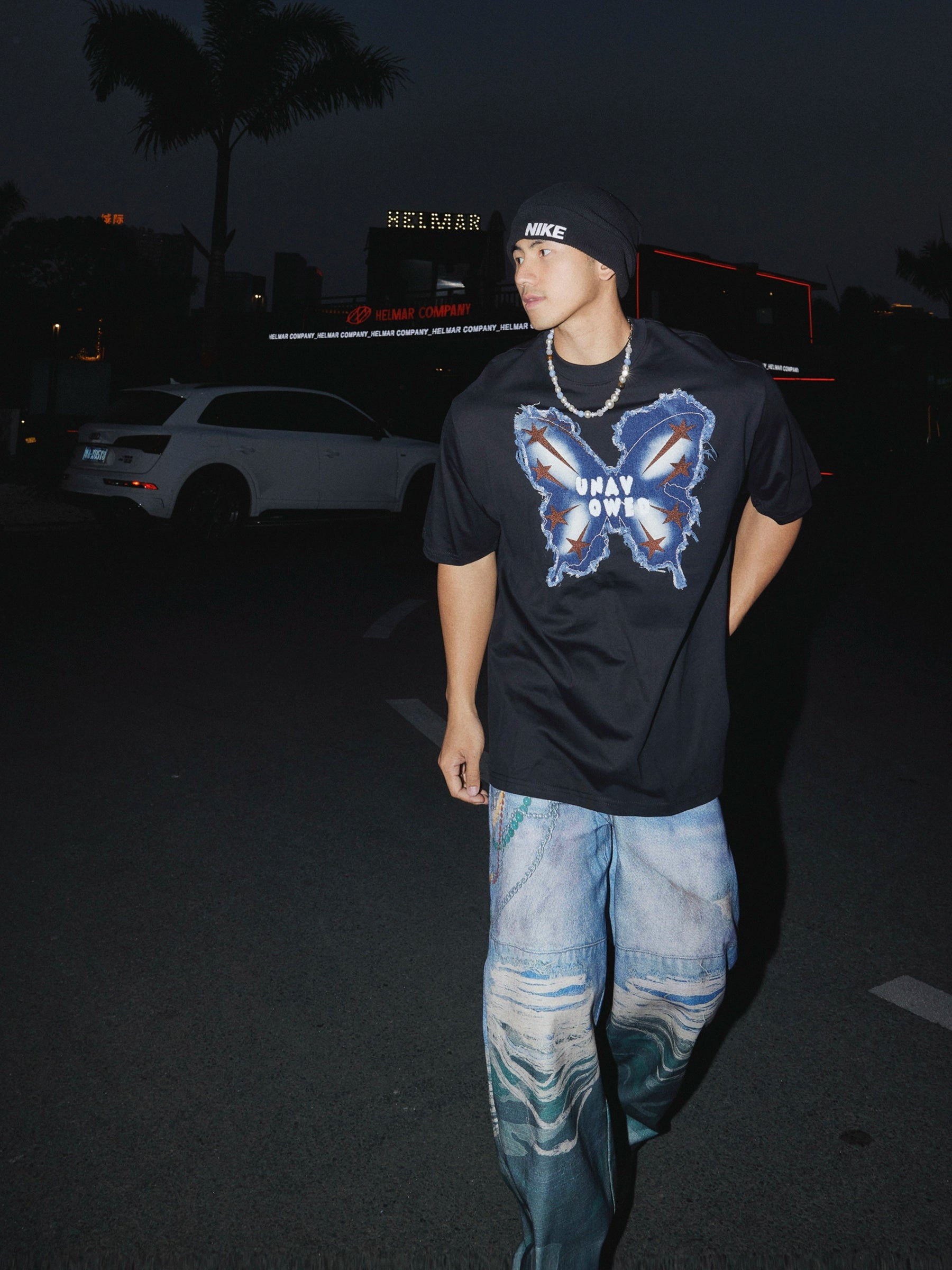Butterfly Graphic Tee with Text