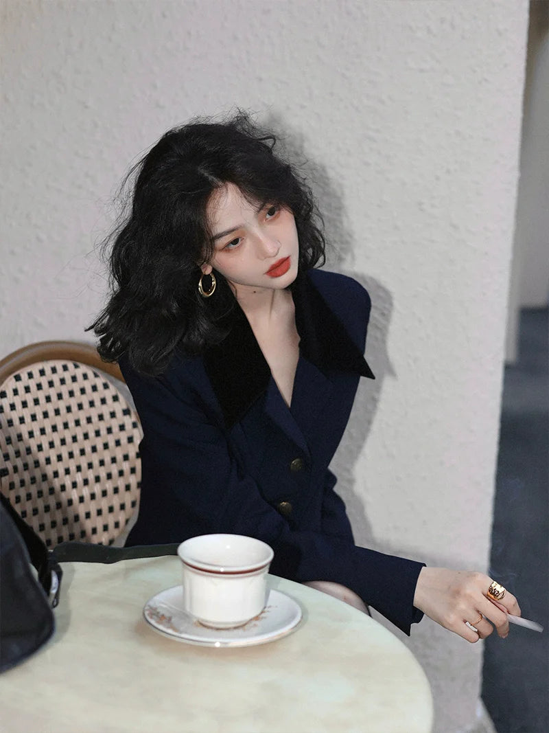 Navy Blazer and Skirt Suit Setup