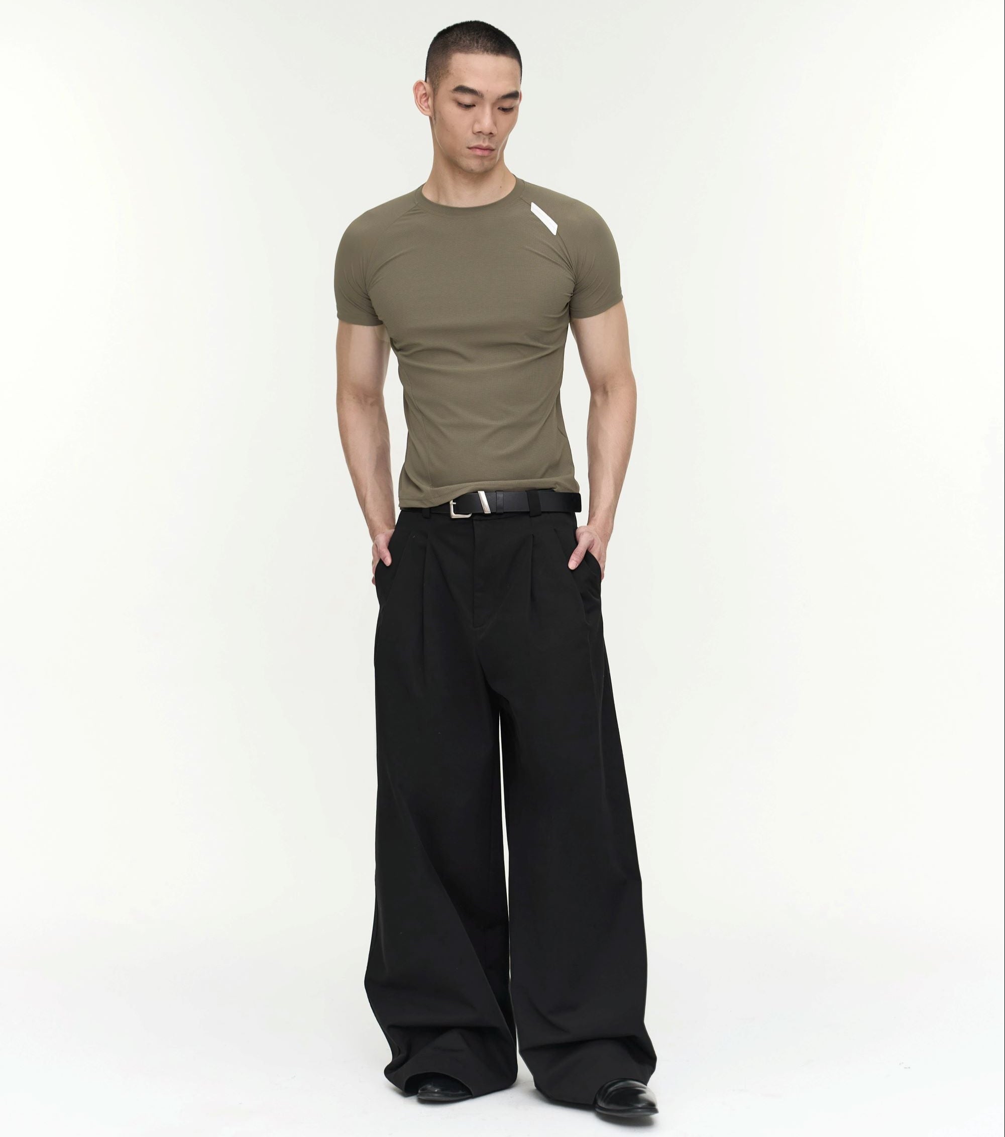 Double-Pleated Wide-Leg Pants