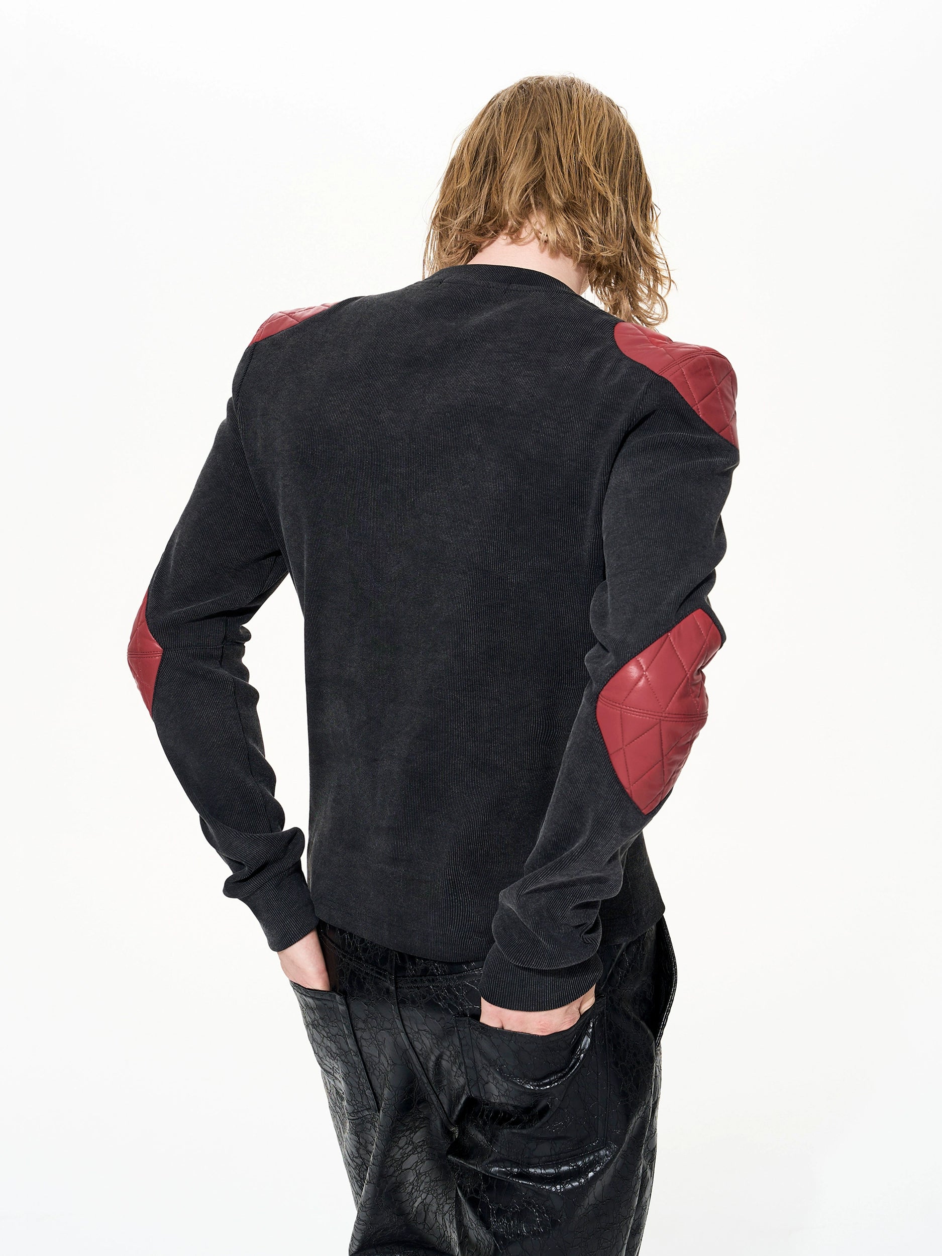 Crimson Armor Patch Knit Sweater