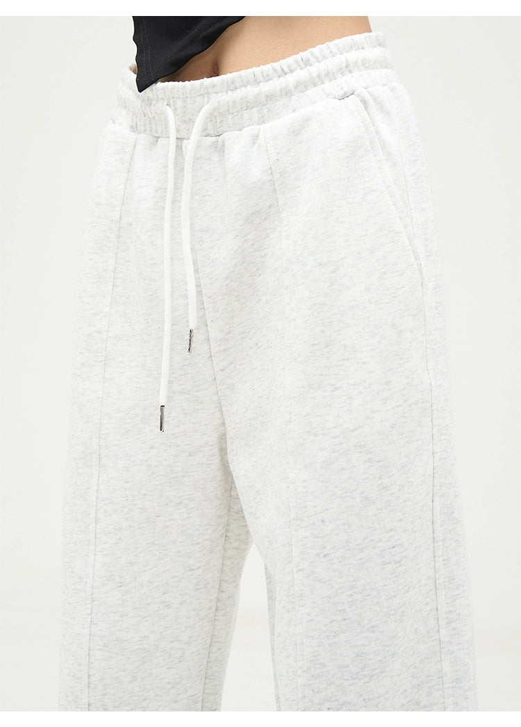 Elastic Waistband Wide-Leg Sweatpants