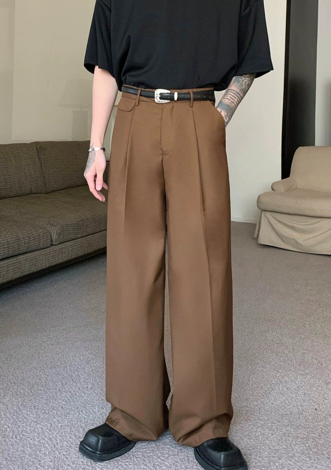 Wide-Leg Dress Pants