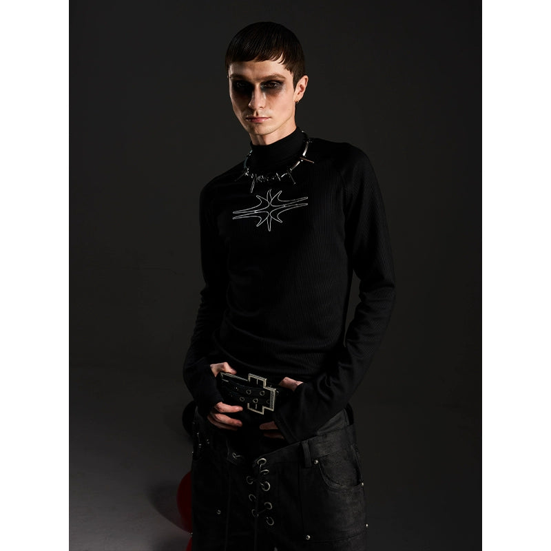 Starlit Rift Gothic Mockneck Top
