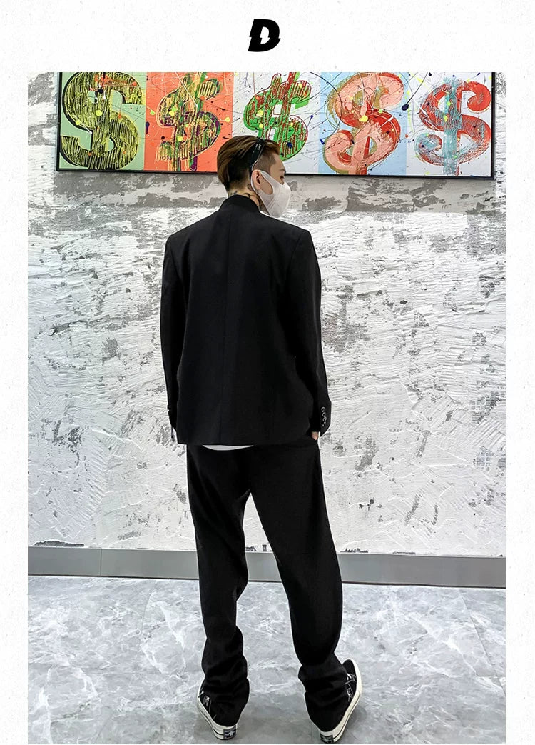 Concrete Gallery Minimalist Jacket and Ankle‑Cut Pants Setup