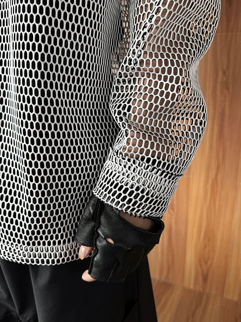 Mesh Button-Up Shirt