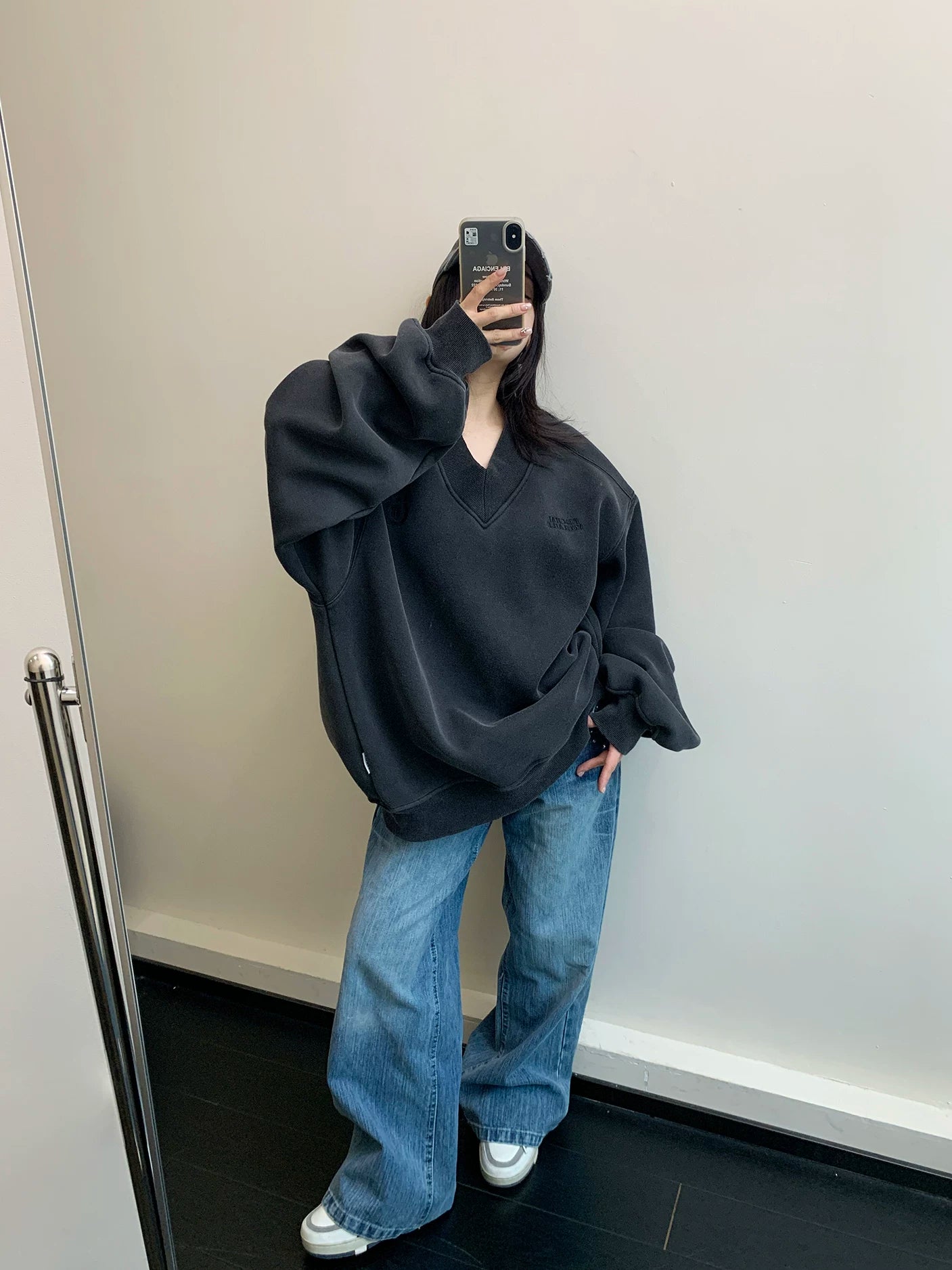 Crest V-Neck Sweatshirt