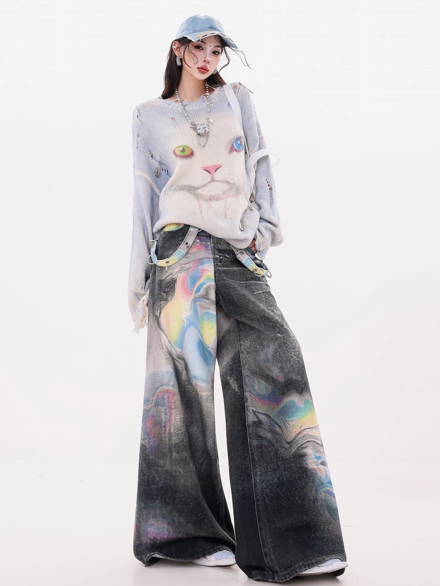 Gradient Wash Wide-Leg Jeans