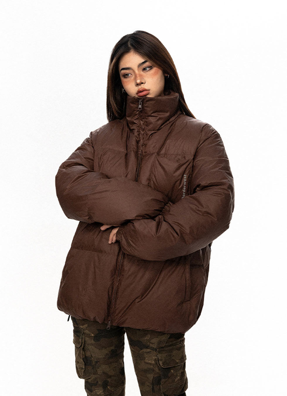 Stand Collar White Duck Down Jacket - chiclara