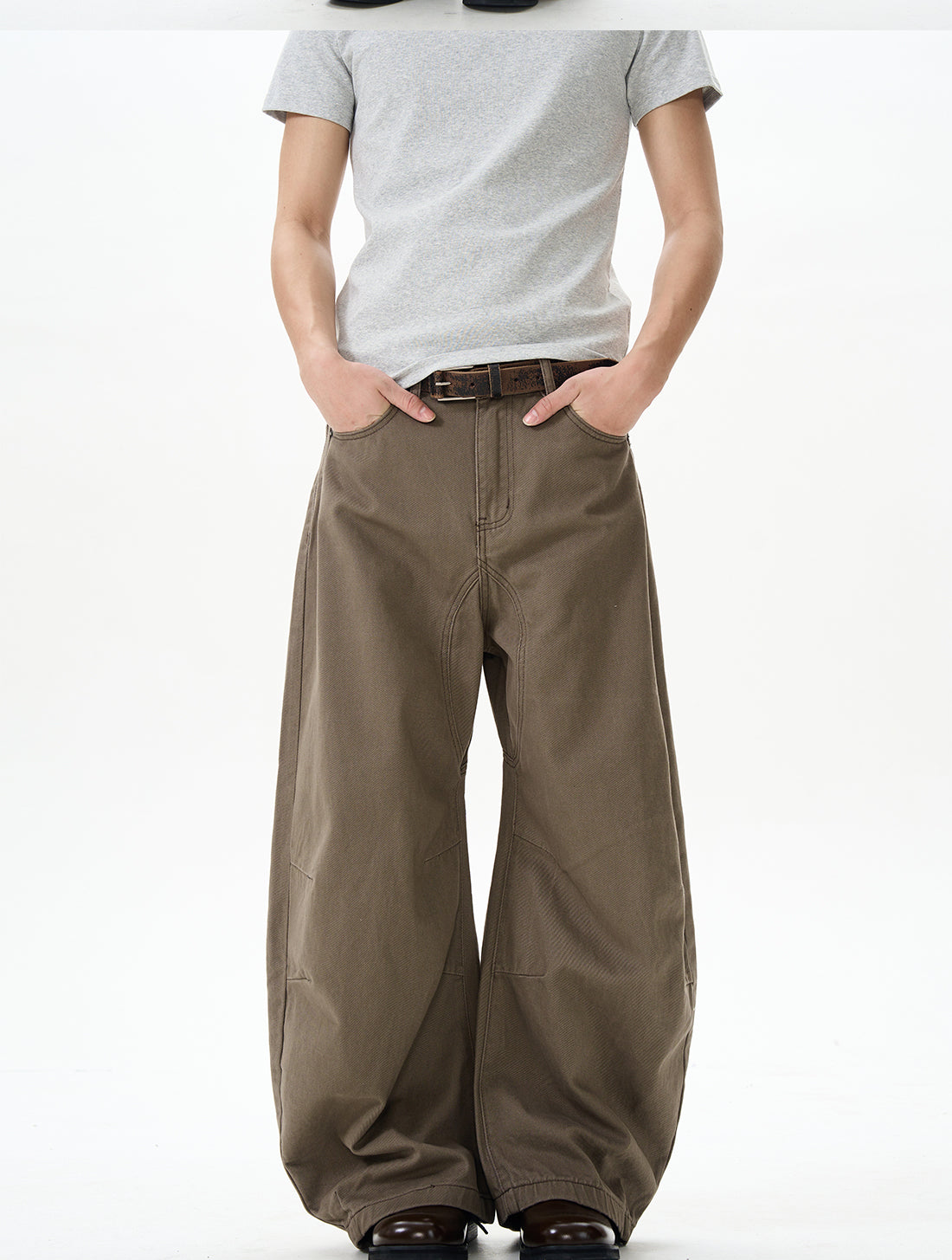 Brown Skater Wide Leg Pants