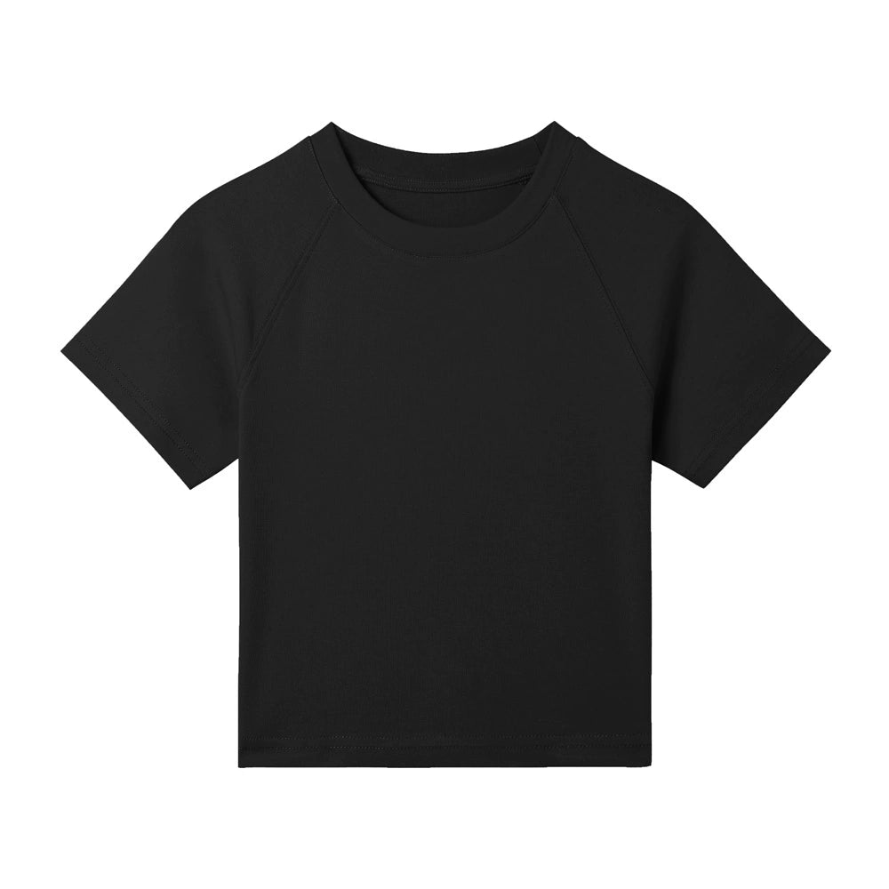 Feste Farbe Normaler Schulter kurzarm T-Shirt