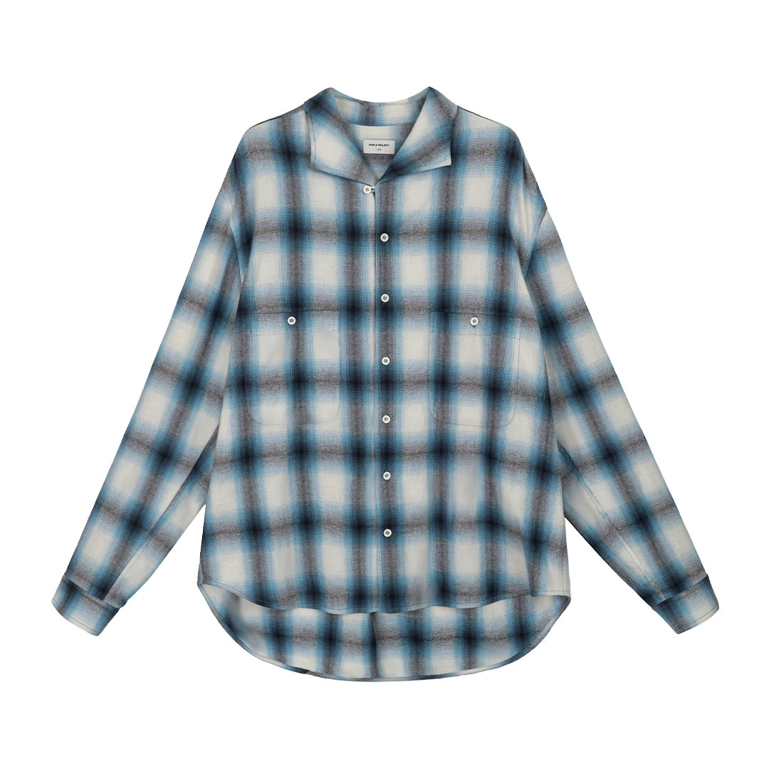 Frosted Sky Gradient Plaid Shirt