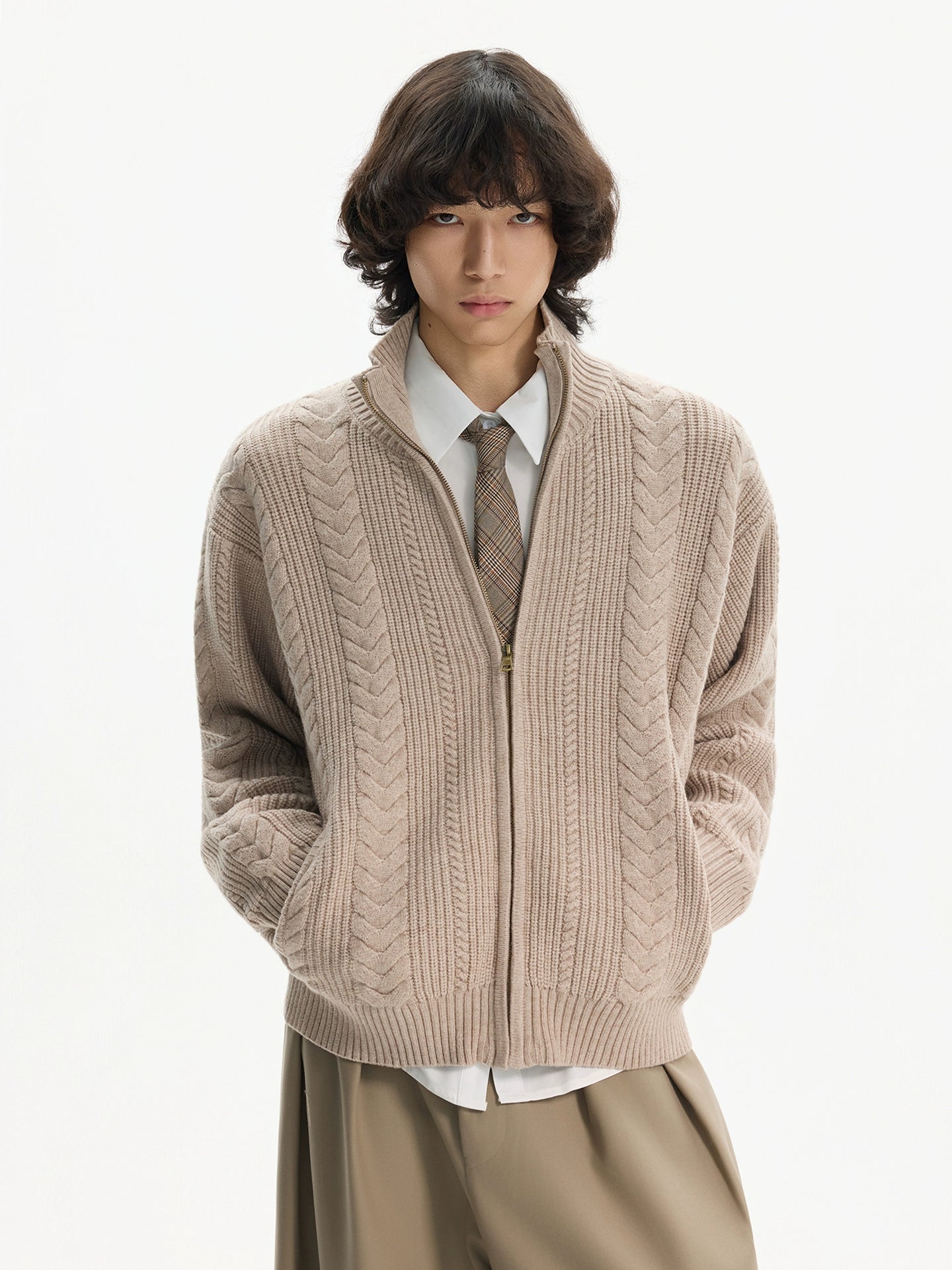 Heritage Weave Zip Cardigan