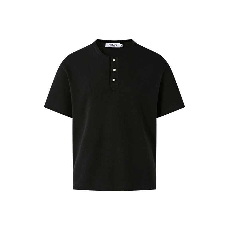Basic Short Sleeve Henley Tee