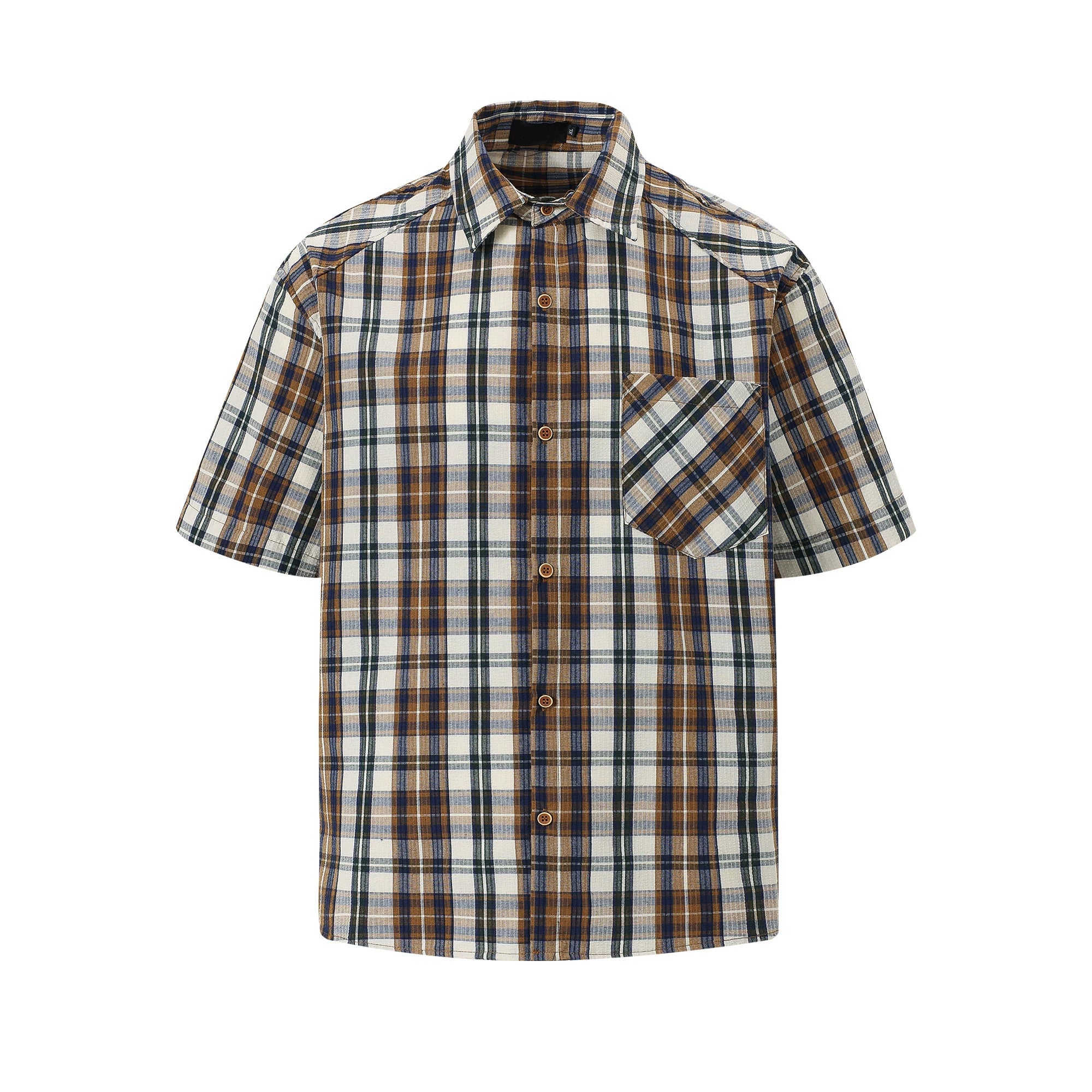 Rust Check Boxy Plaid Shirt