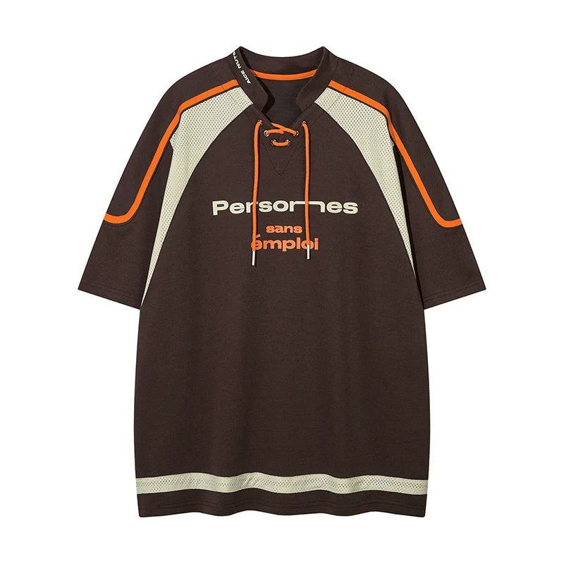 Camiseta americana de encaje deportivo