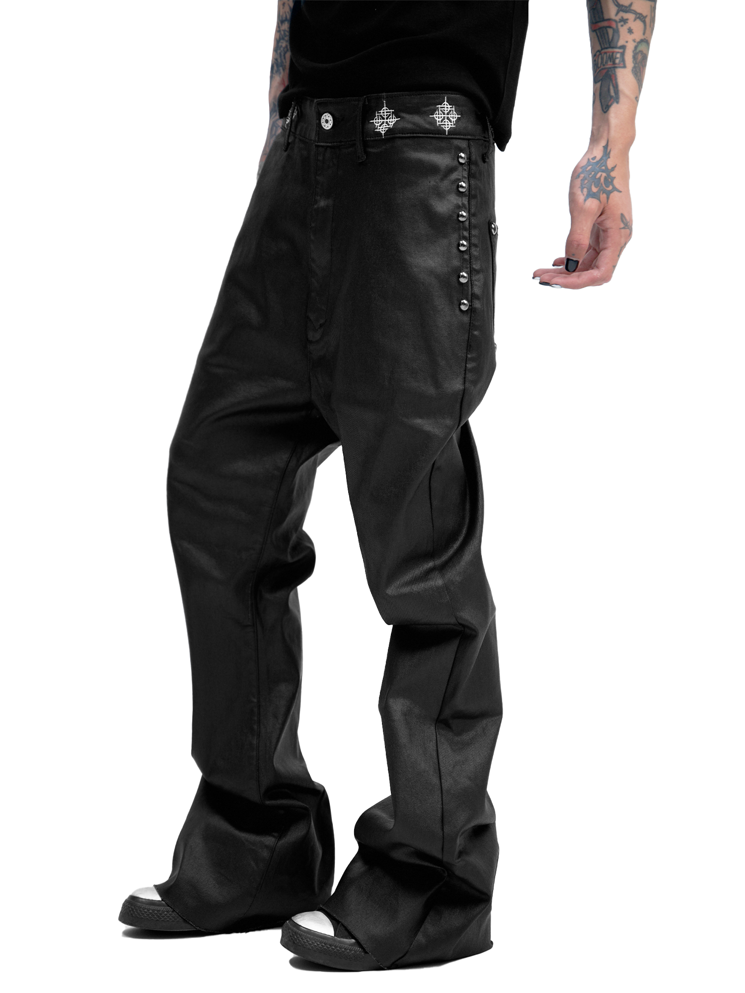 Obsidian Flux Waxed Wide Jeans