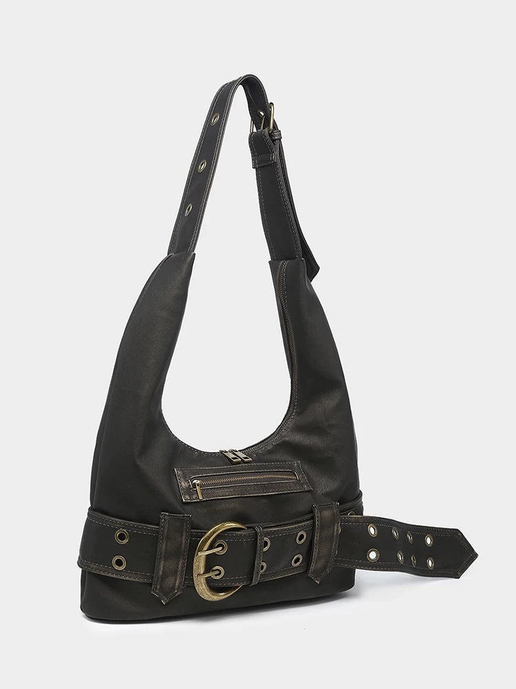 Garrison Buckle Belted Hobo Bag