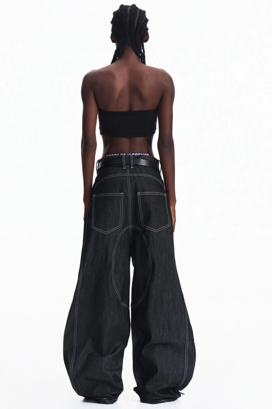 Men's Dark Blue Wide-Leg Pants