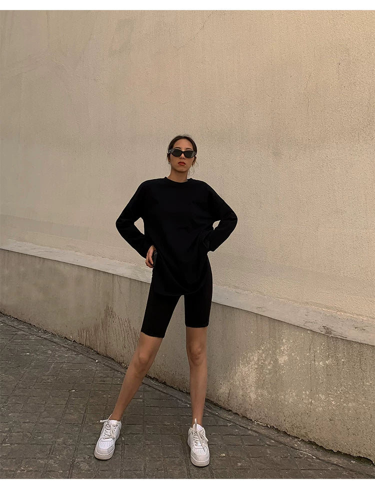 Moonlit Stroll Oversized Sweatshirt Dress
