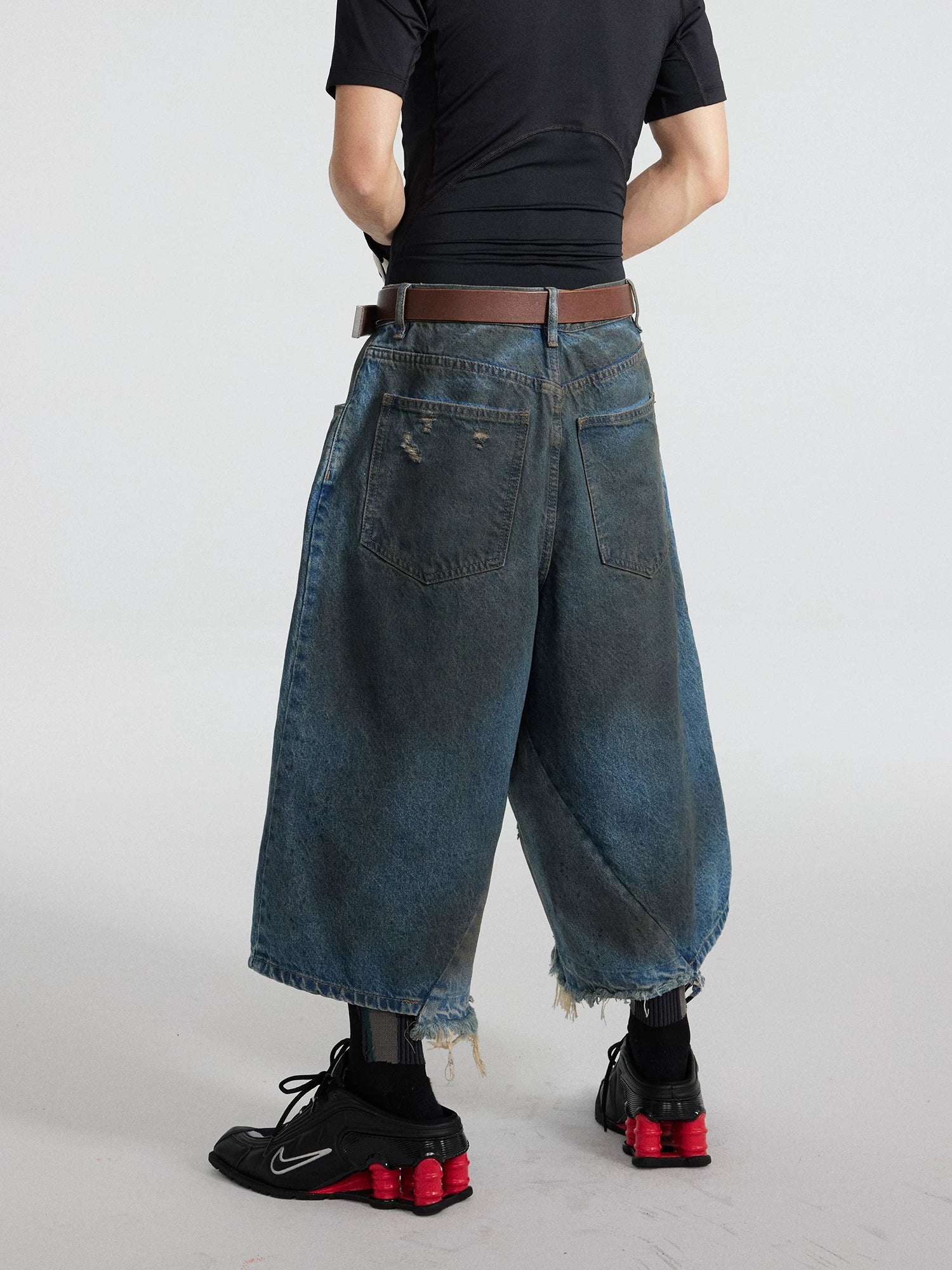 Rustfall Distressed Oilwash Gaucho Jeans