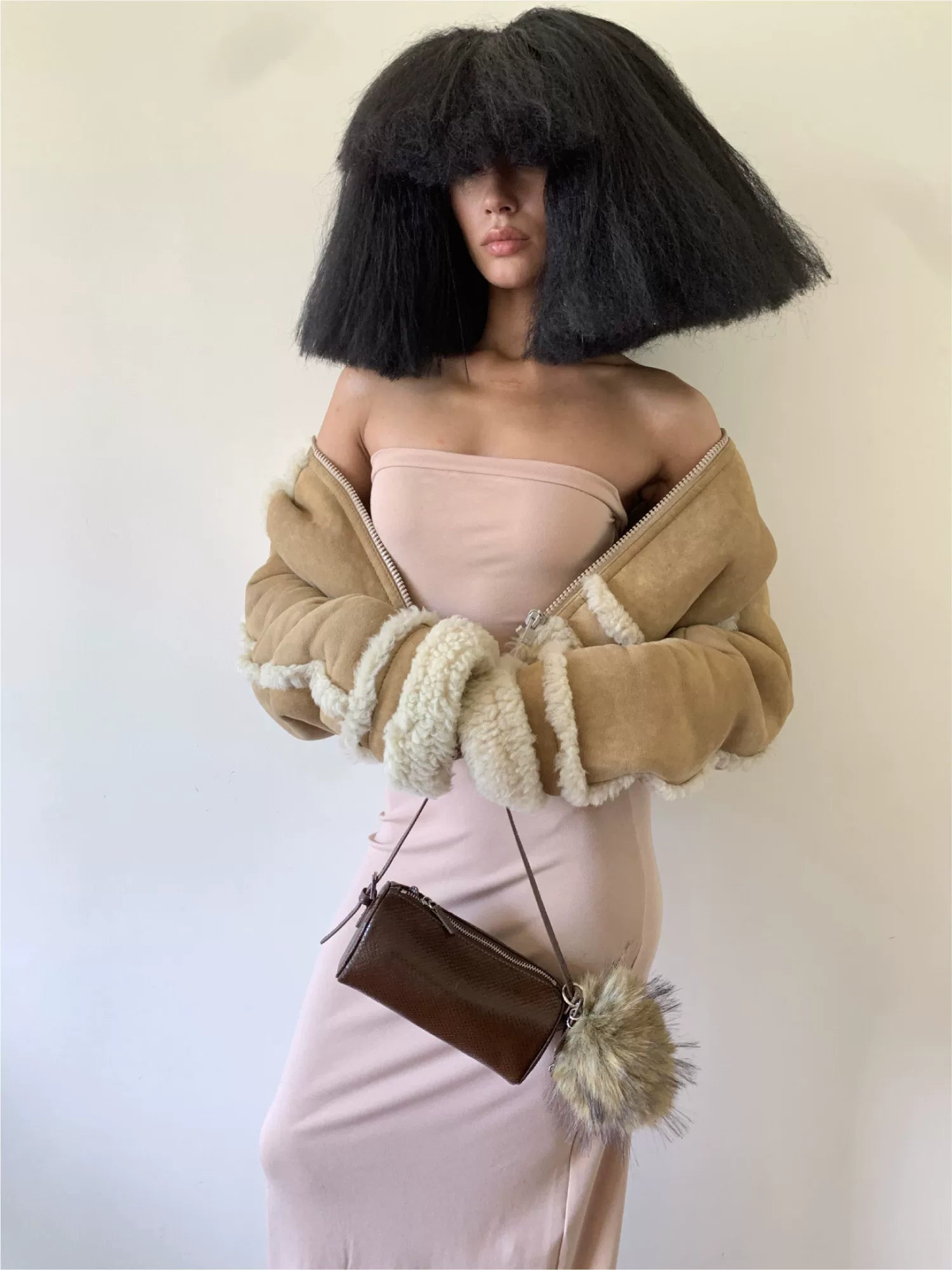 Faux-Fur Star Cylinder Shoulder Bag - view 3