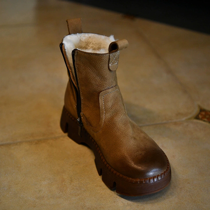 Fur Lined Brown Winter Boots
