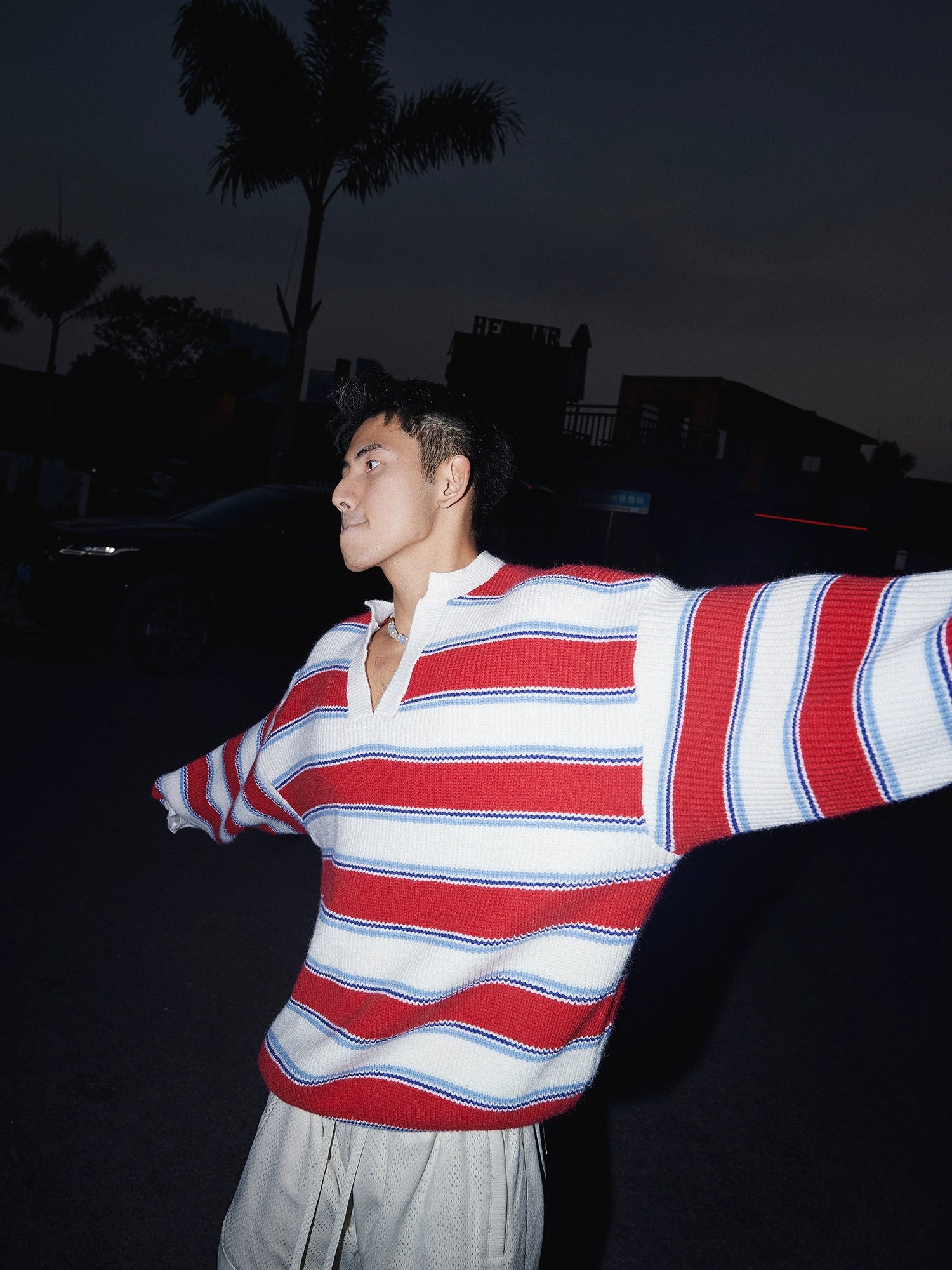 Red Striped Rugby Sweater