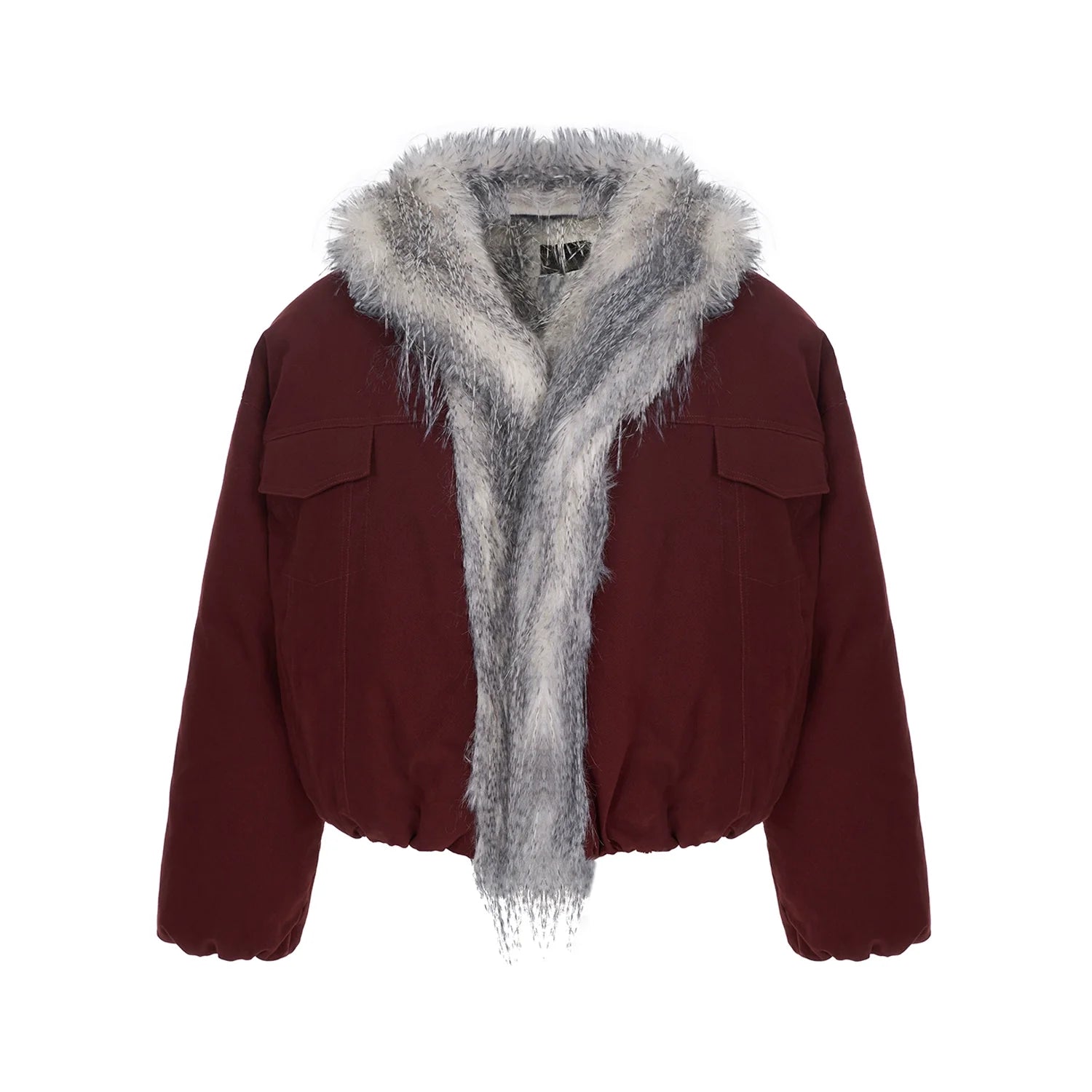 Faux Fur Shawl Collar Bomber Jacket