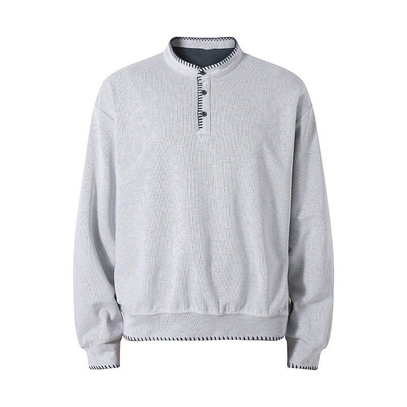 Oat Stitch Henley Sweatshirt
