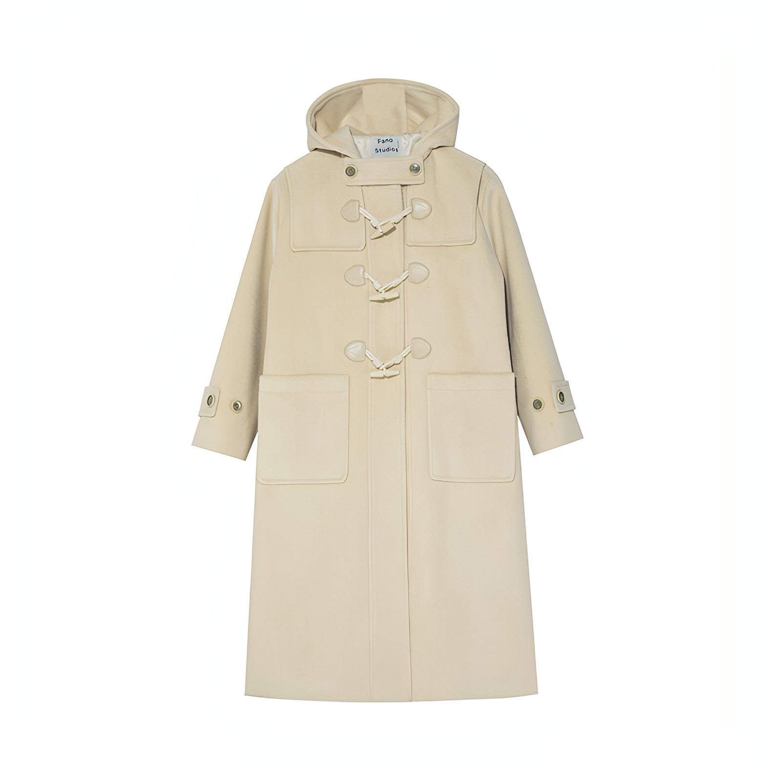 Winter Thicken College Style Hooded Mid-Length Melton Wool Coat - chiclara