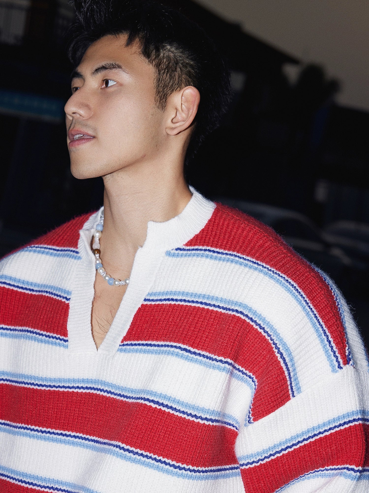 Red Striped Rugby Sweater
