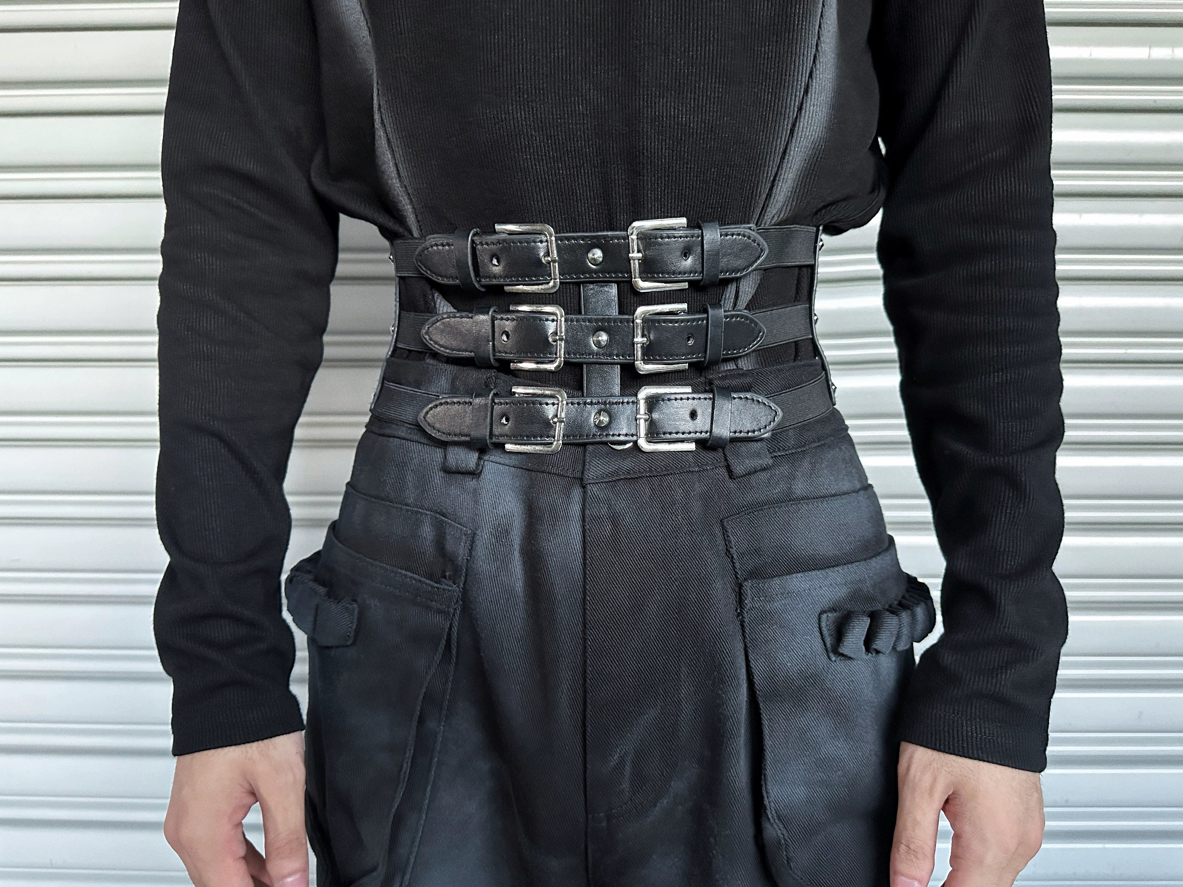 Midnight Reactor Triple-Buckle Corset Belt