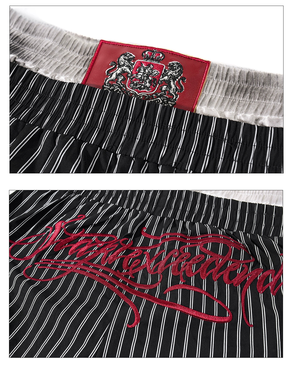 Pinstripe Royale Crest Boxer Shorts