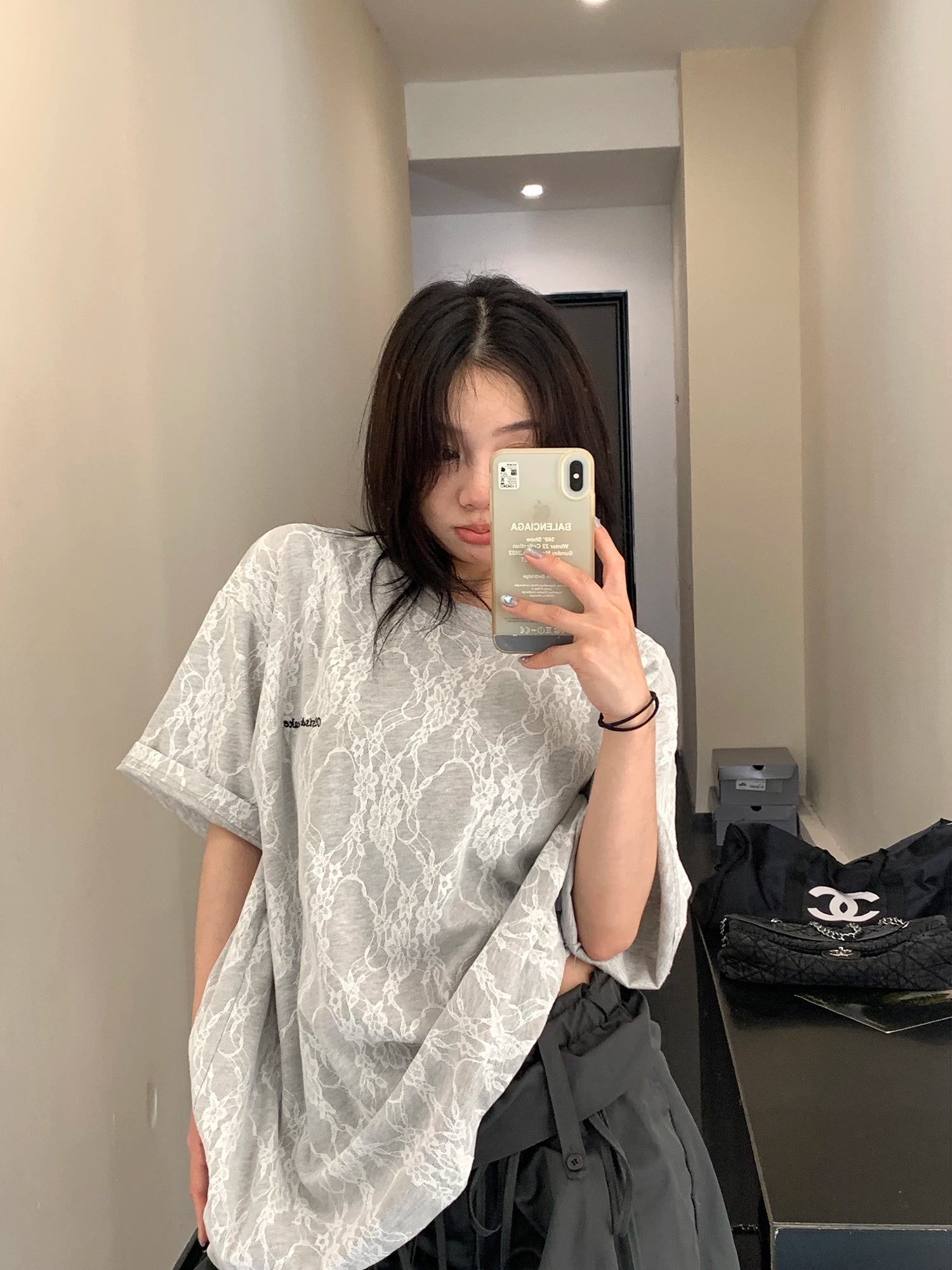 Frosted Vein Marble Oversize Tee