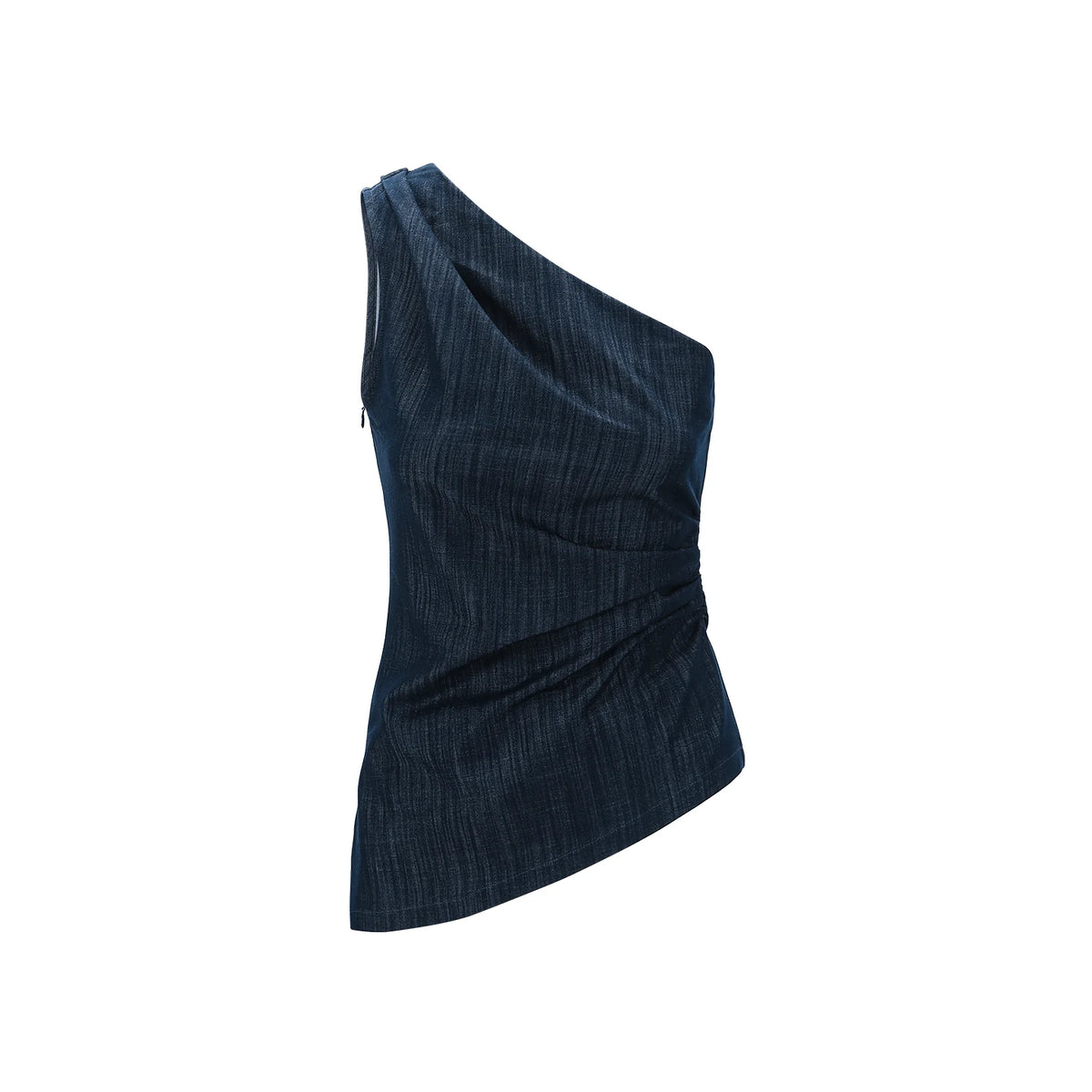 Midnight Meridian One-Shoulder Draped Top