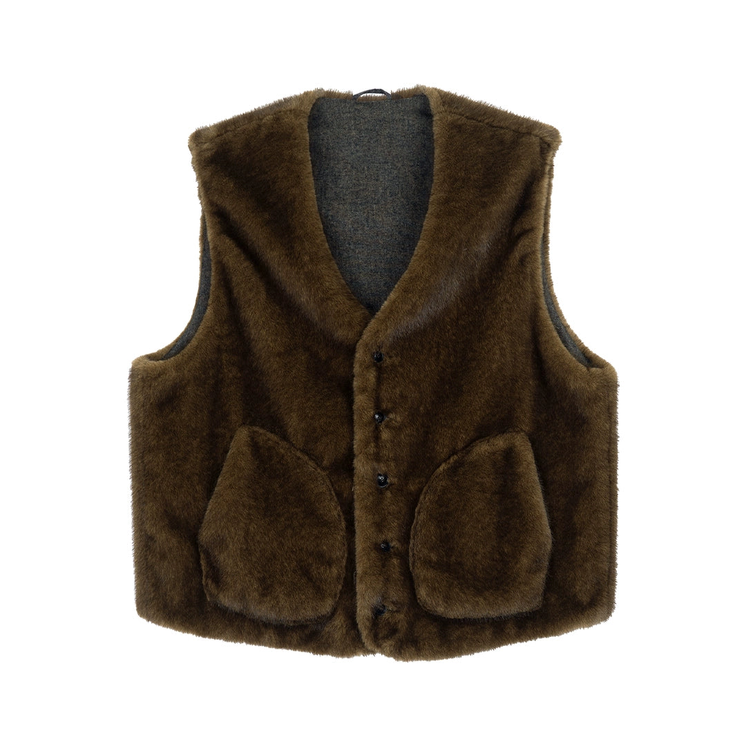 Evergreen Reversible Wool Sherpa Vest