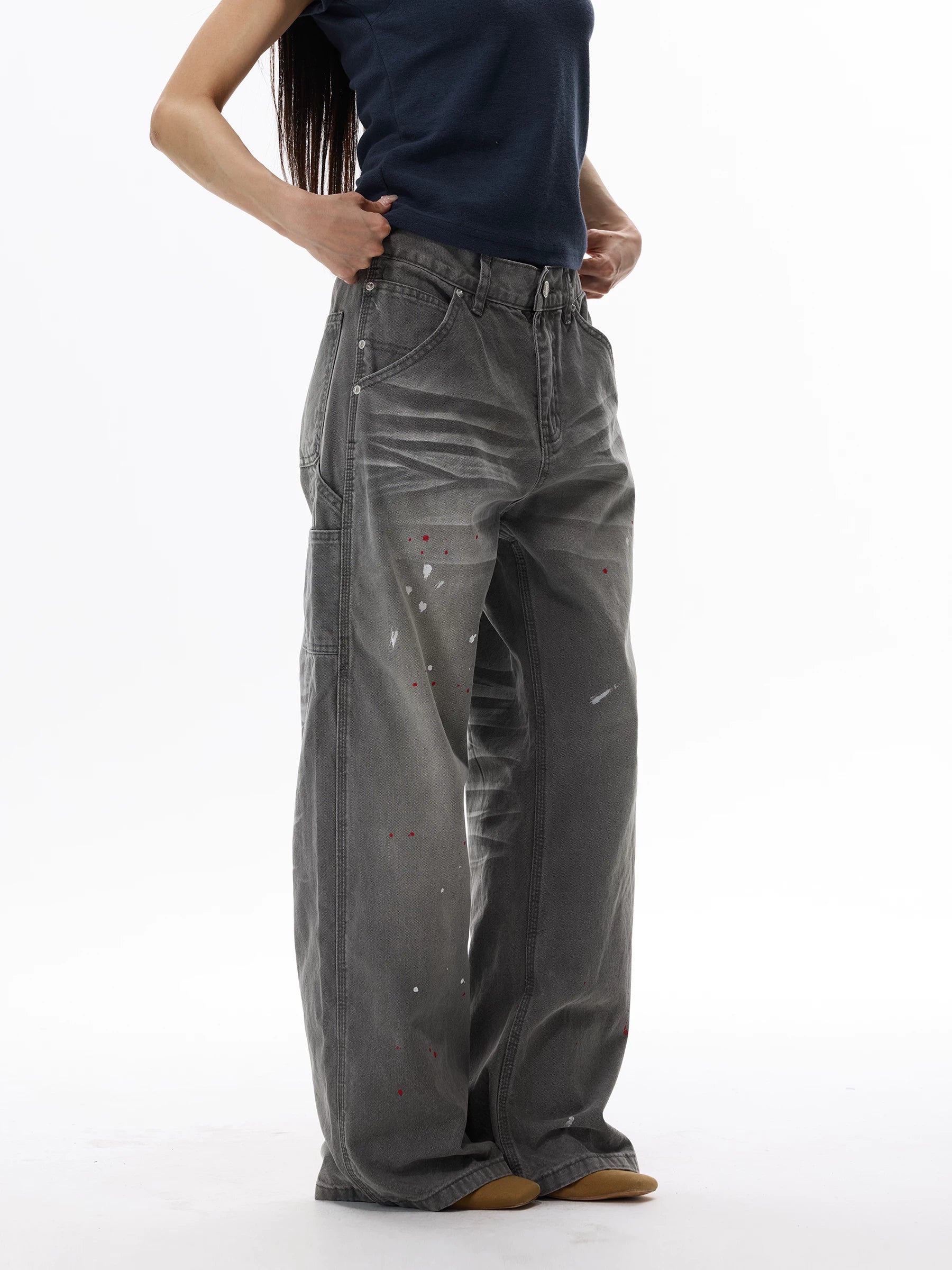 Workshop Mist Paint-Splatter Jeans