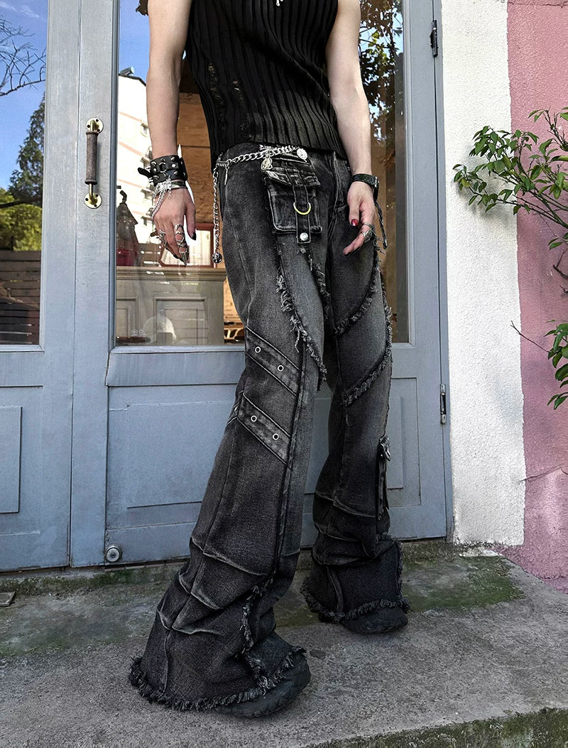 Ravaged Eclipse Shredflare Cargo Jeans