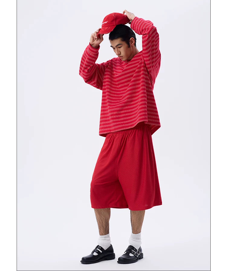 Driftline Pinstripe Oversized Long-Sleeve Tee