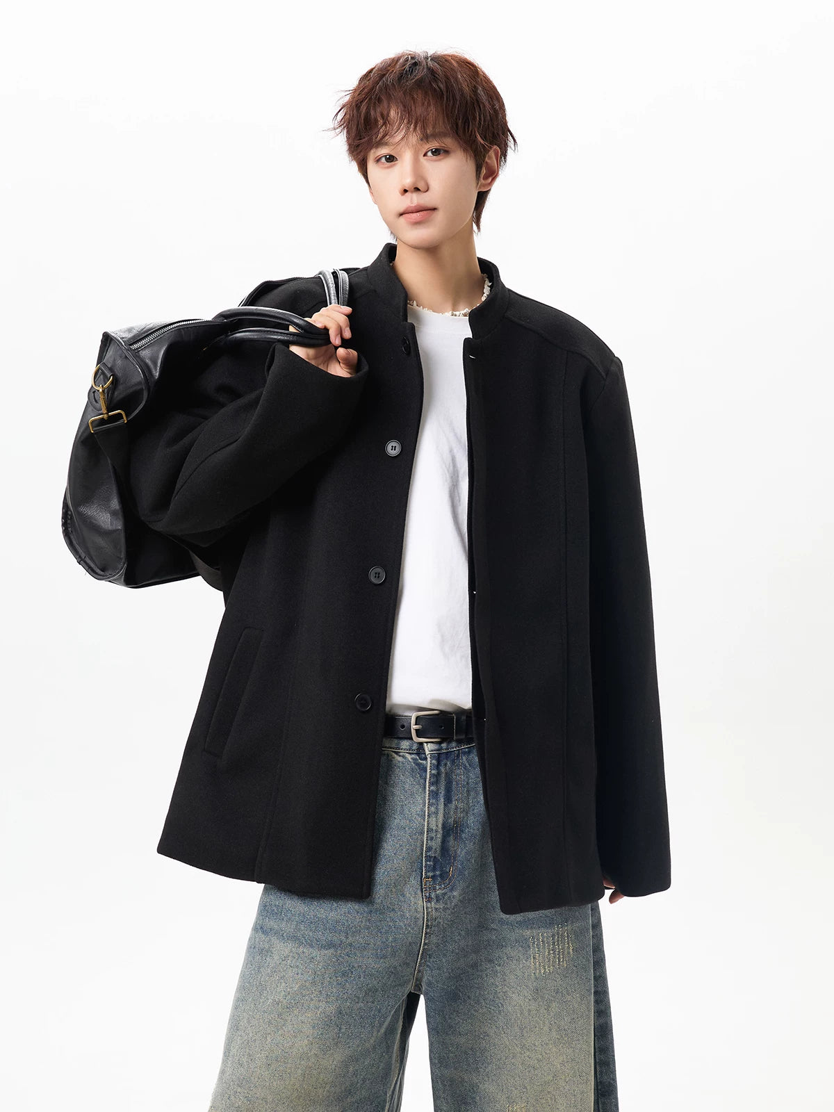 Stand-Collar Wool Jacket