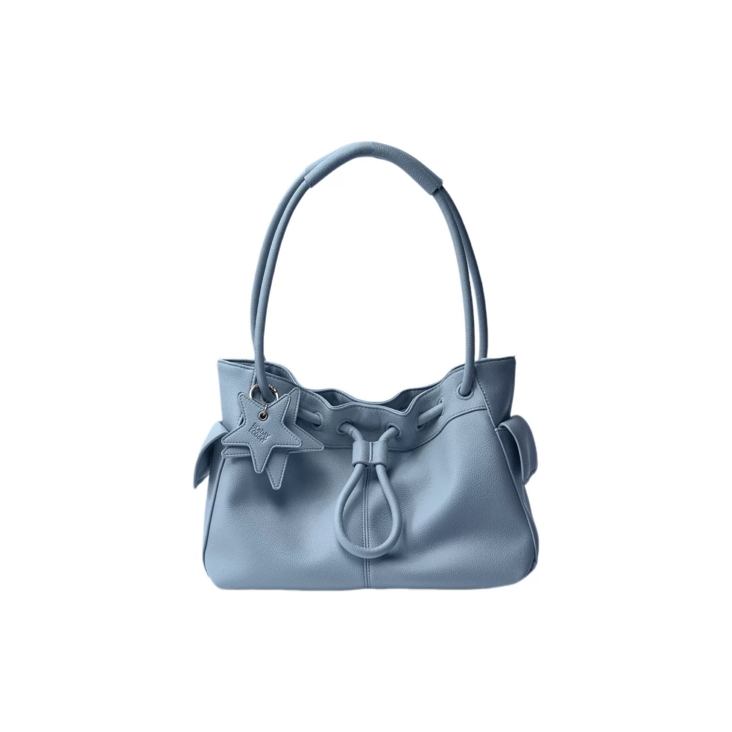 Drawstring Cloud Shoulder Bag - Haze Blue / Small