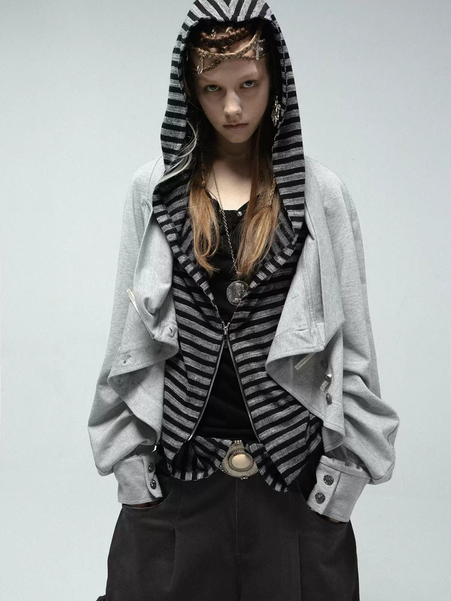 Layered Deconstructed Hoodie by Doublepunch | Chiclara