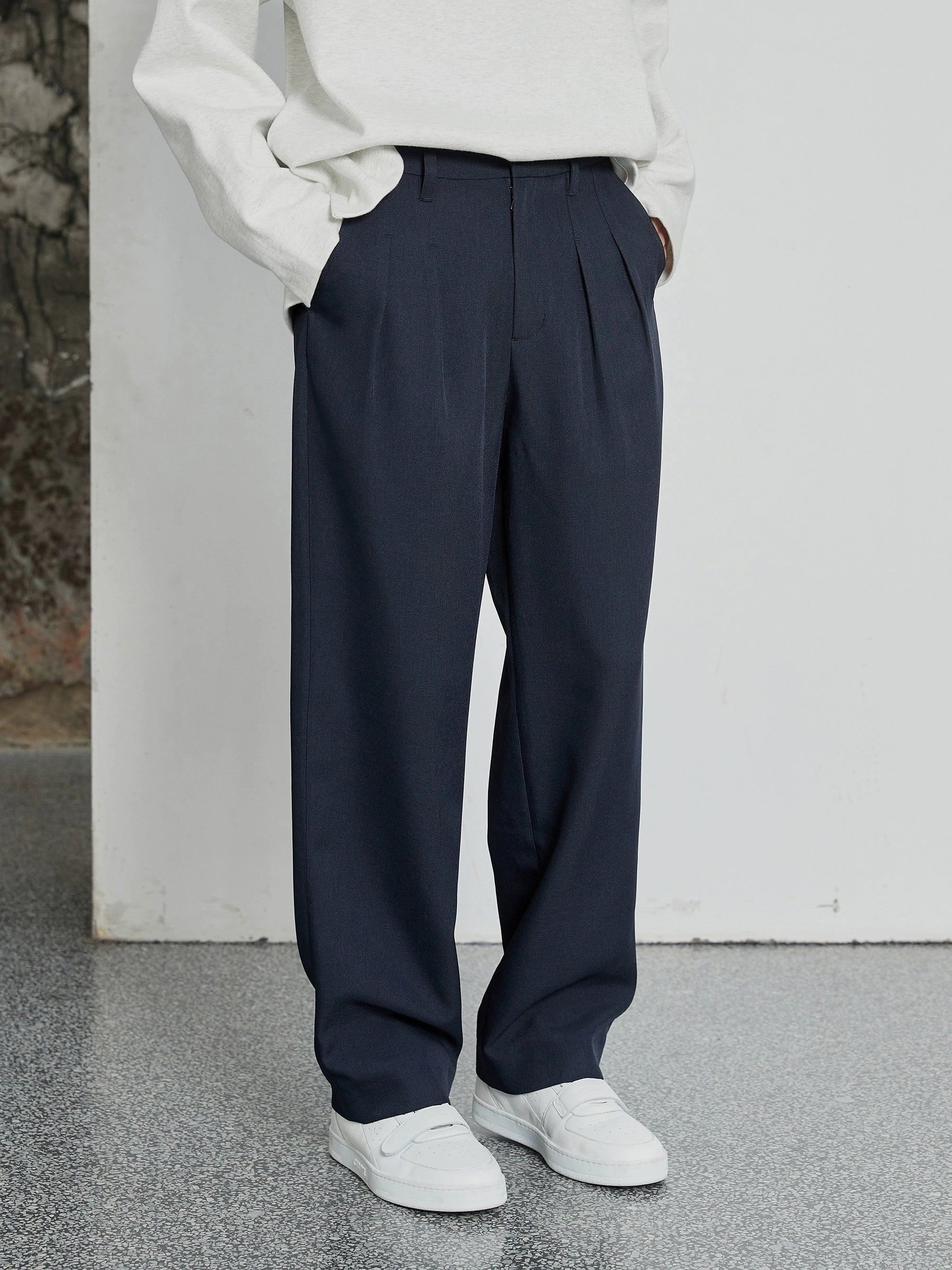 pleated dress pants Allen Grey Stretch Wool Pant Combining structure with ease Charcoal Italian Dress Pants Classic