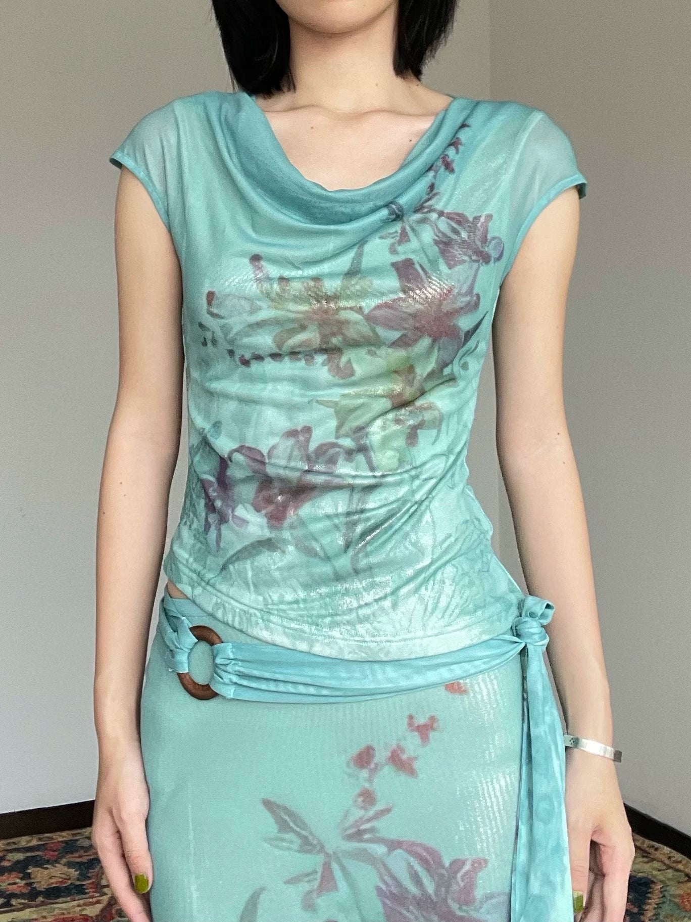 Aqua Butterfly Blouse