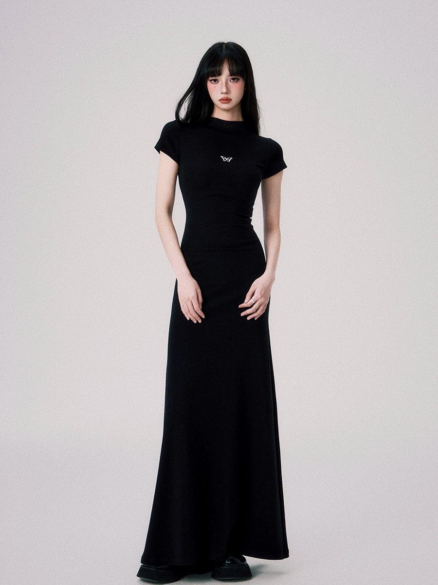 Luluswings Butterfly Emblem Fitted Maxi Dress - Women'S Elegant Evening Gown